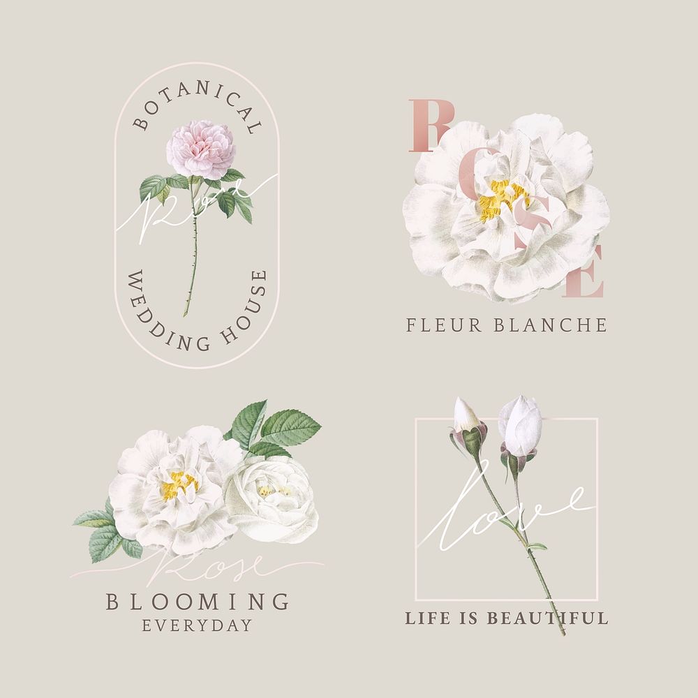 Florist branding logo collection vector