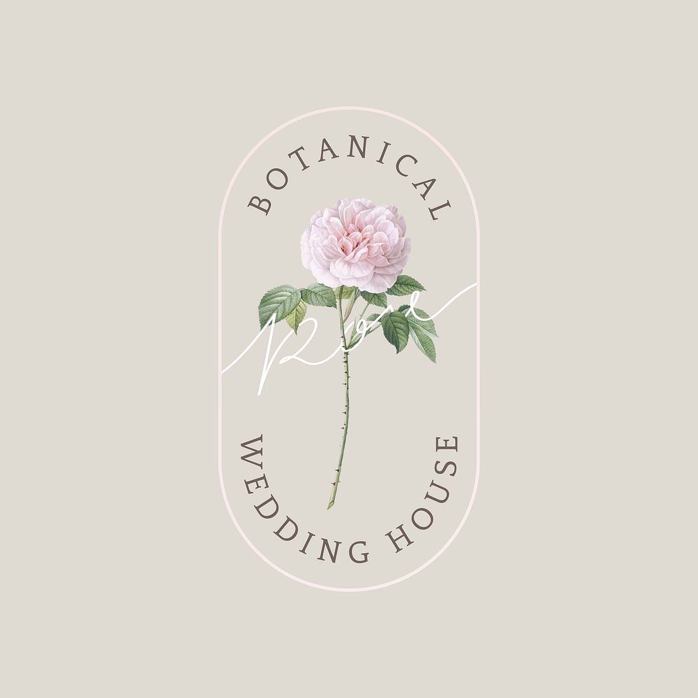 Botanical rose wedding house vector