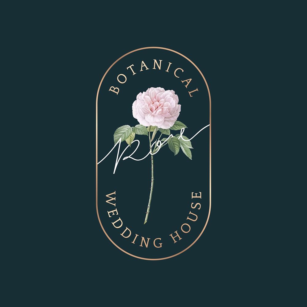 Botanical rose wedding house vector