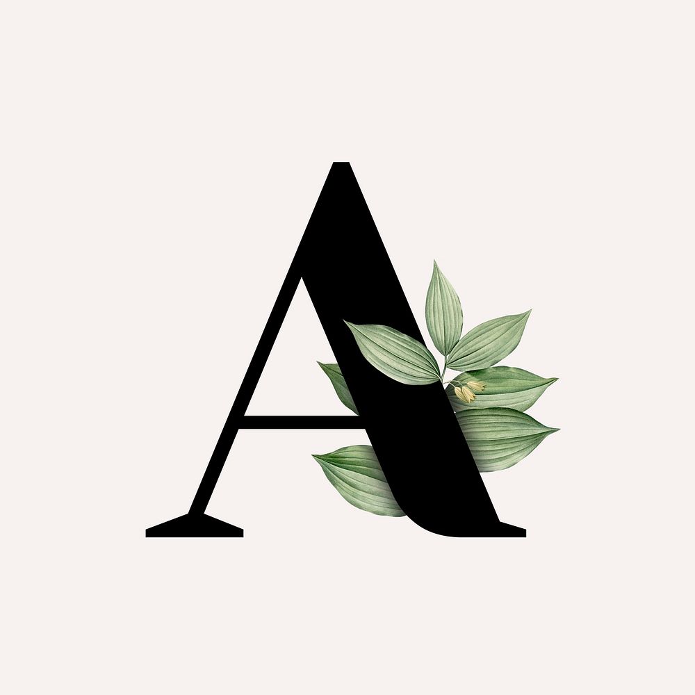 Botanical capital letter A illustration