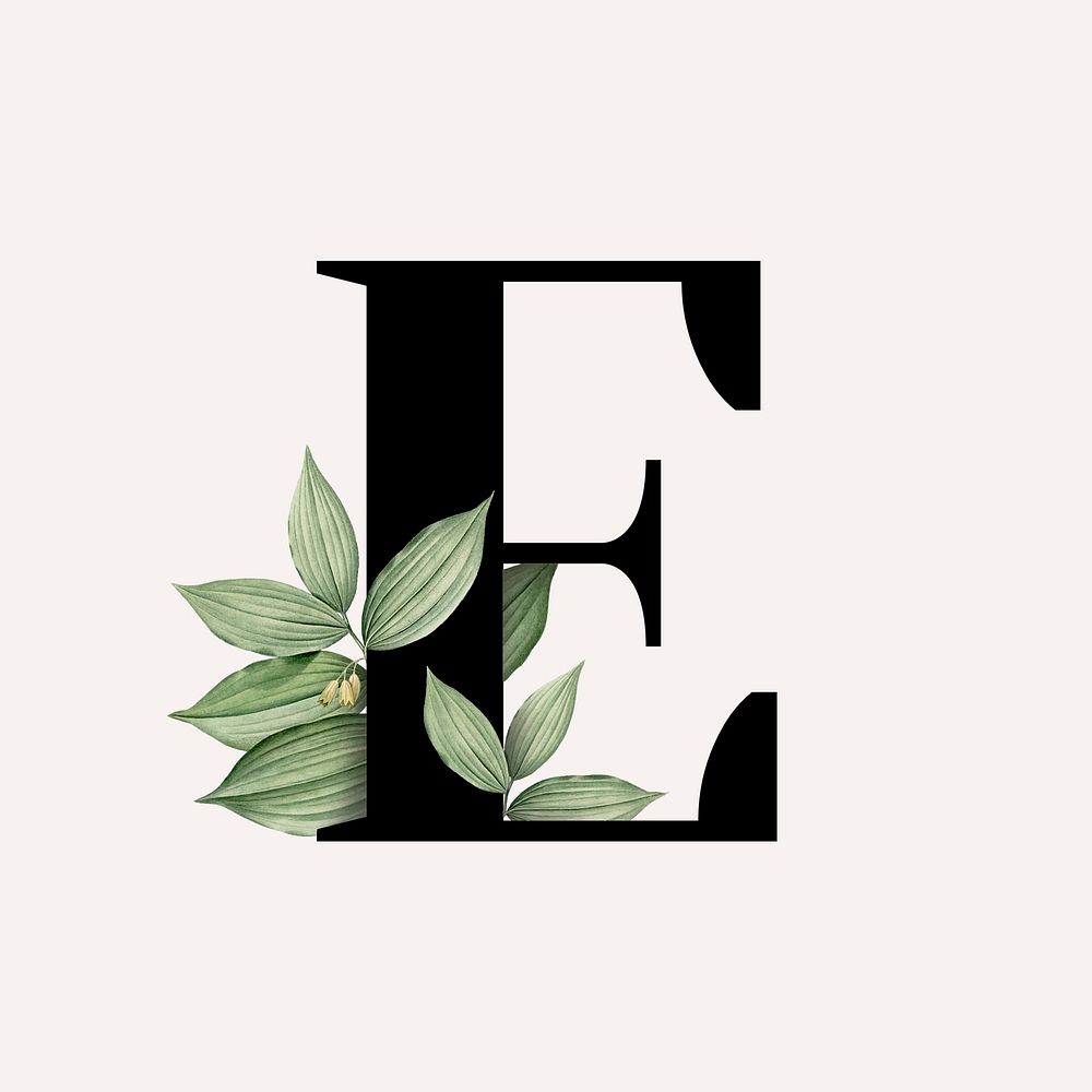 Botanical capital letter E vector