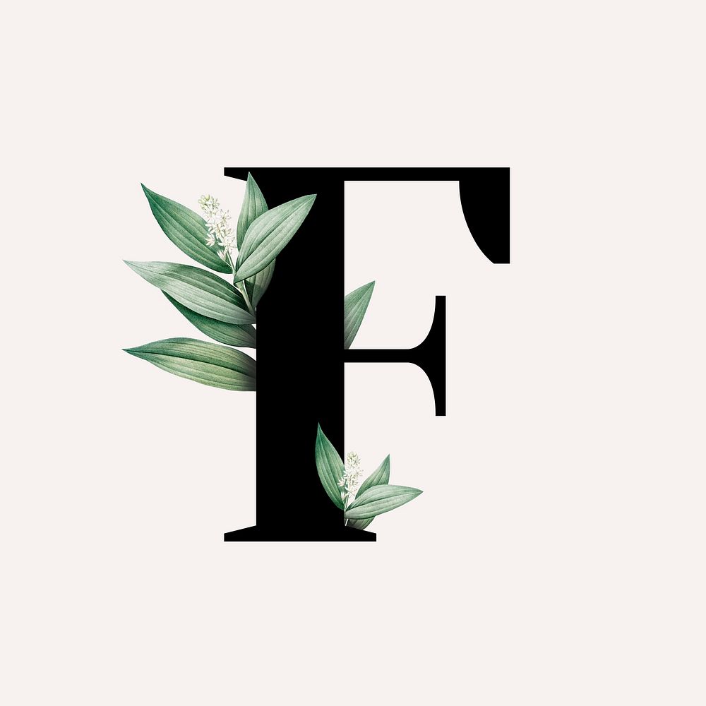 Botanical capital letter F illustration