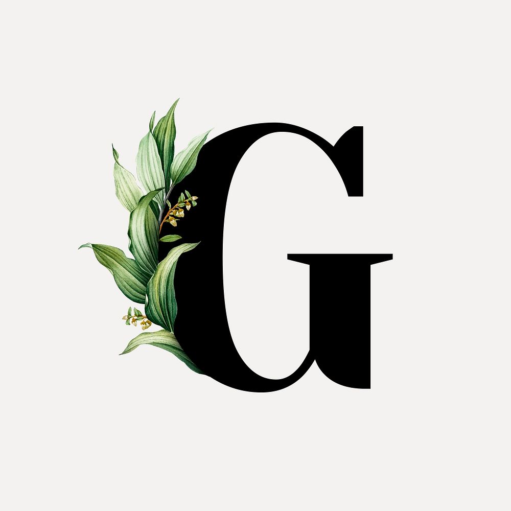 Botanical capital letter G vector