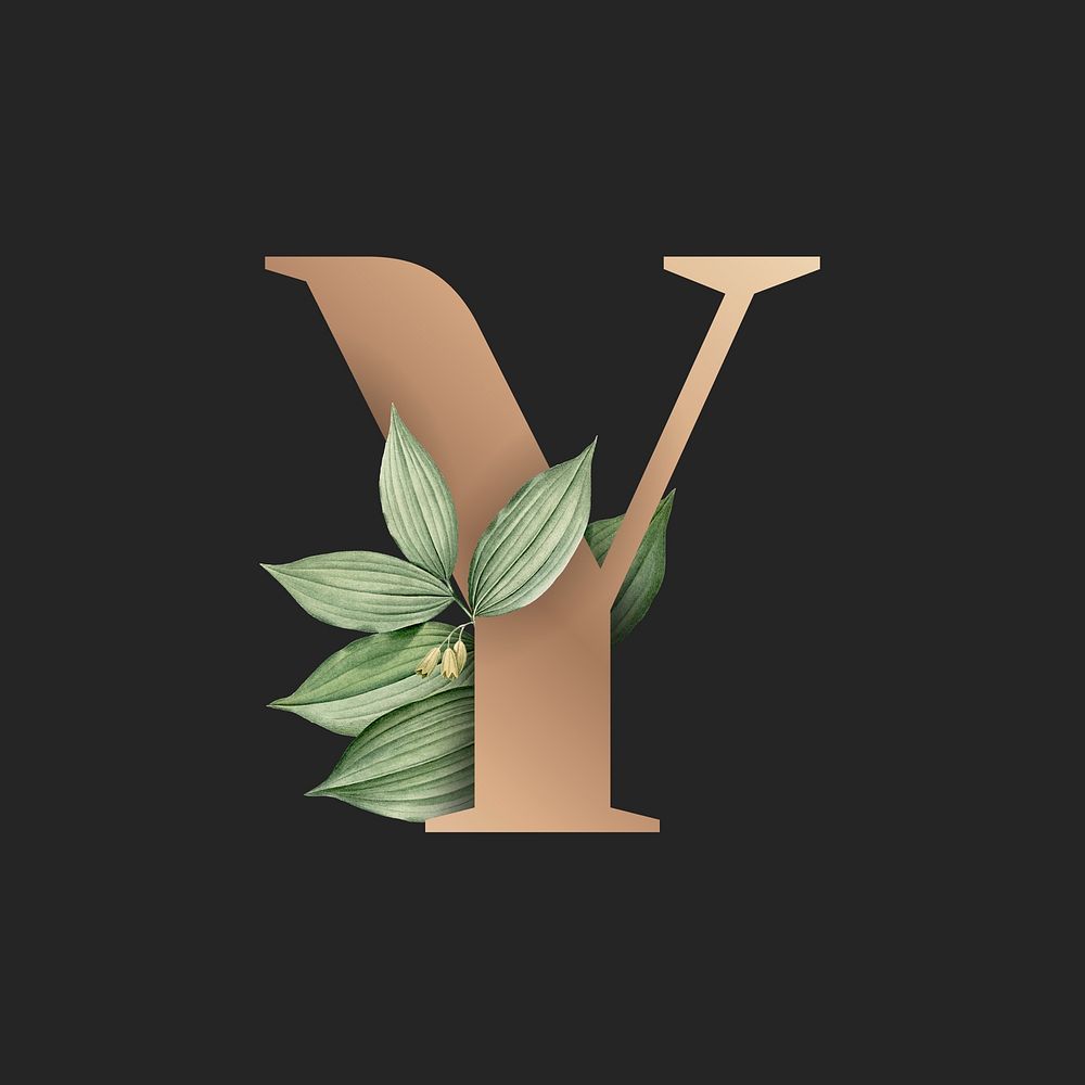 Botanical capital letter Y vector