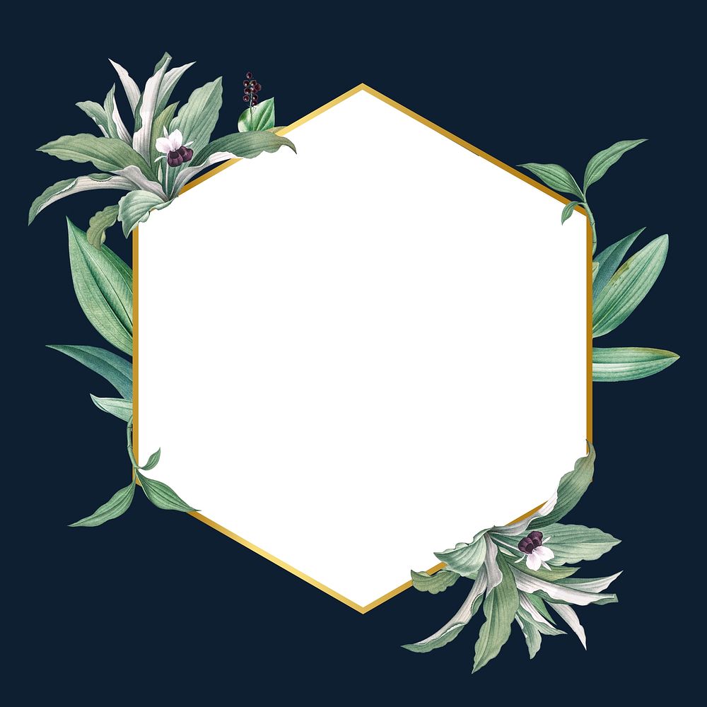 Empty frame with green leaves design