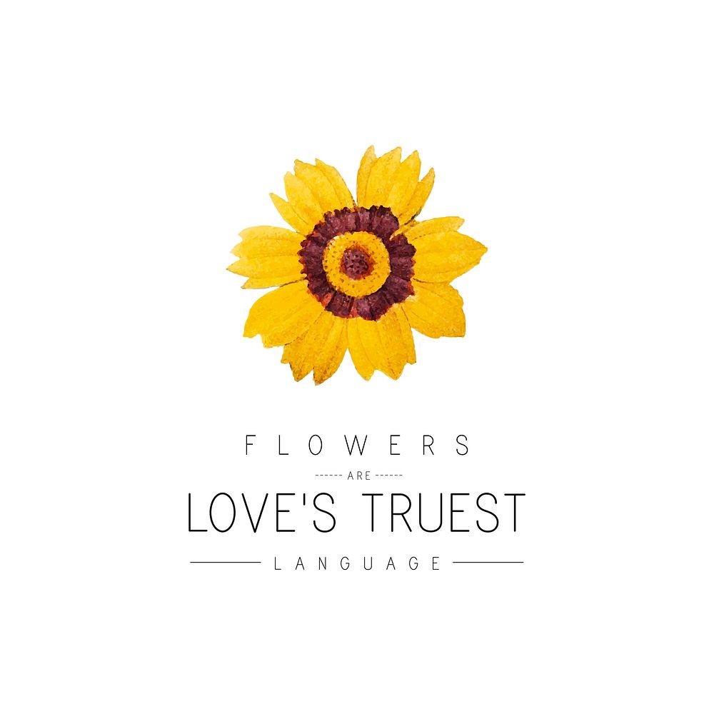 Flowers are love's truest language with Tickseed flower vector