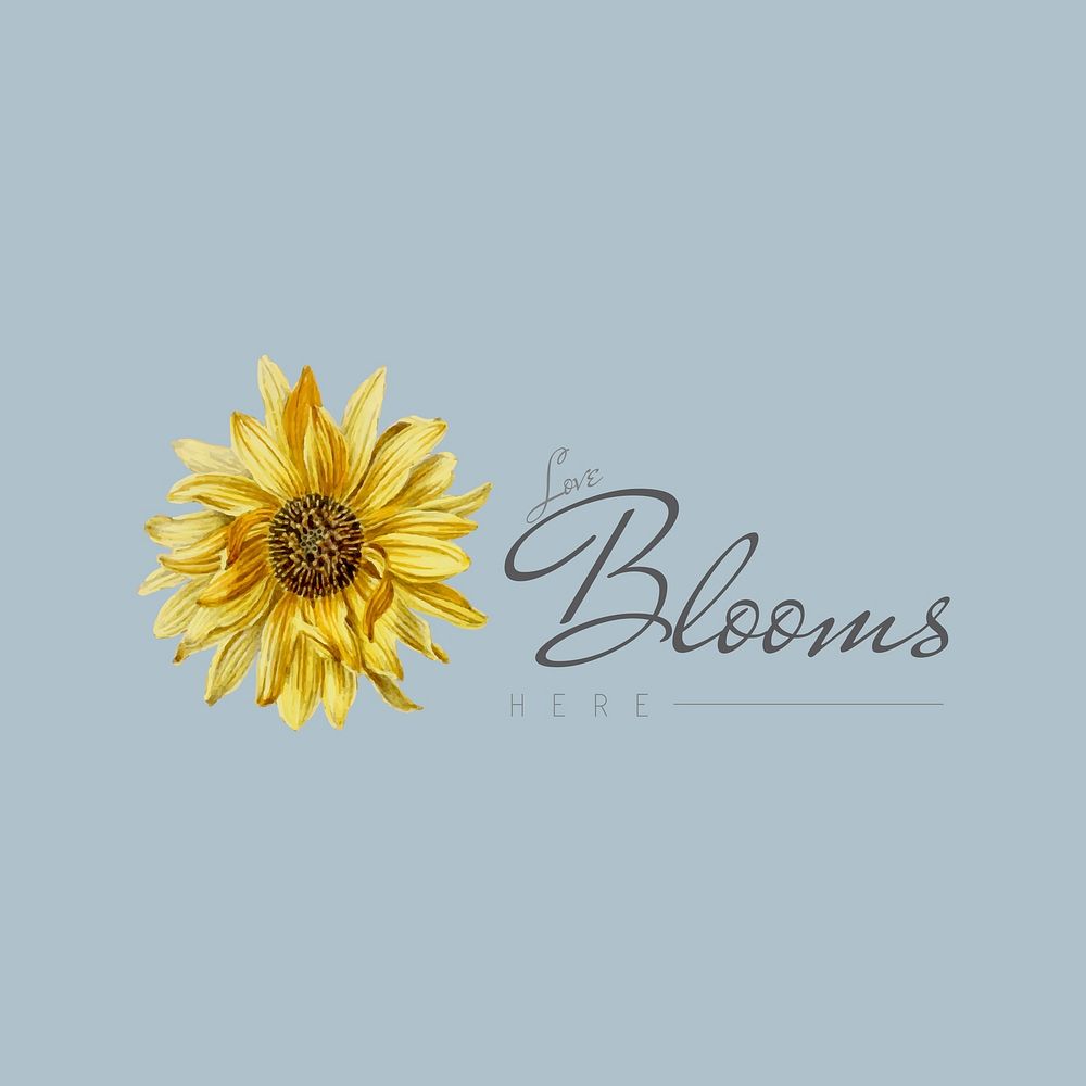 Love blooms here with sunflower vector