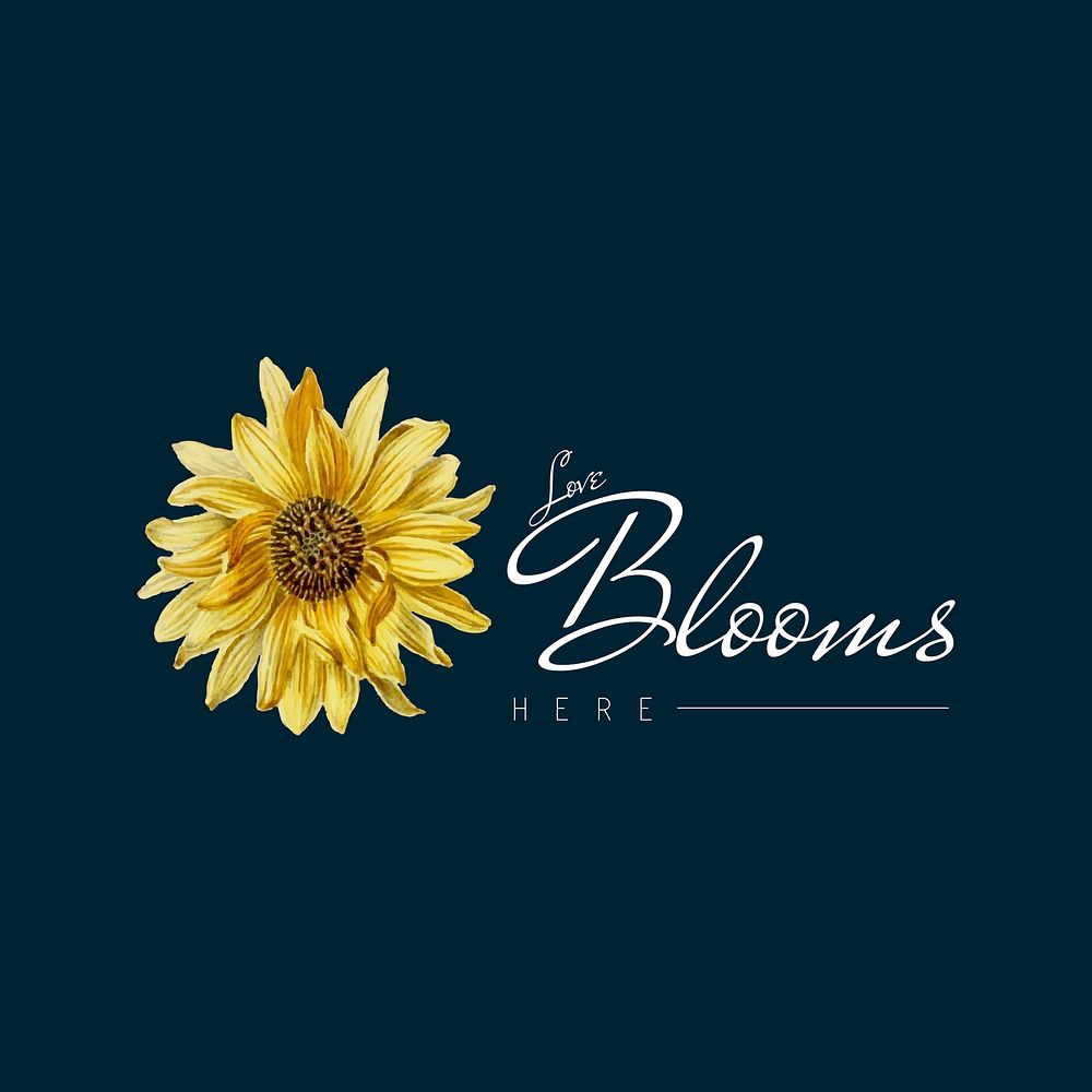 Love blooms here with sunflower vector