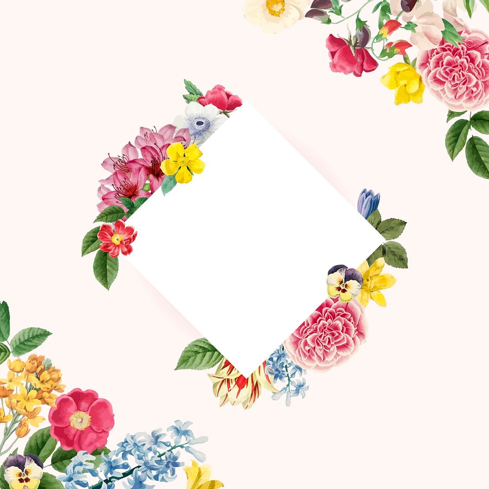 Floral themed copy space fram