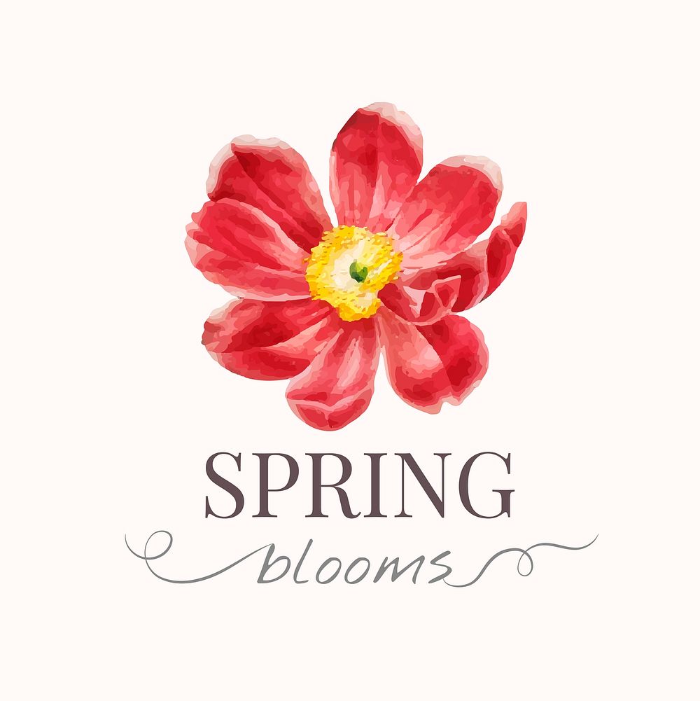 Spring blooms floral logo vector