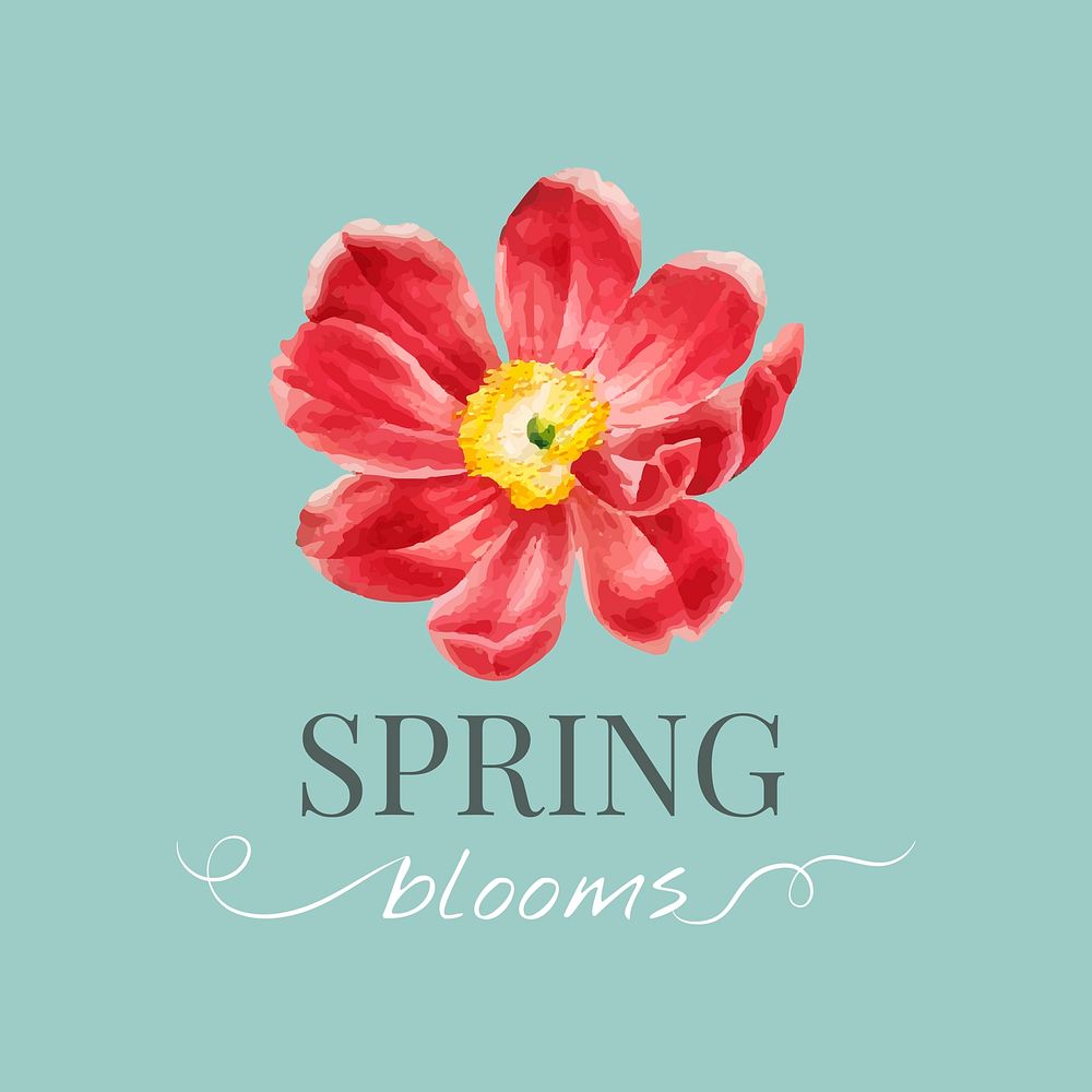 Spring blooms floral logo vector