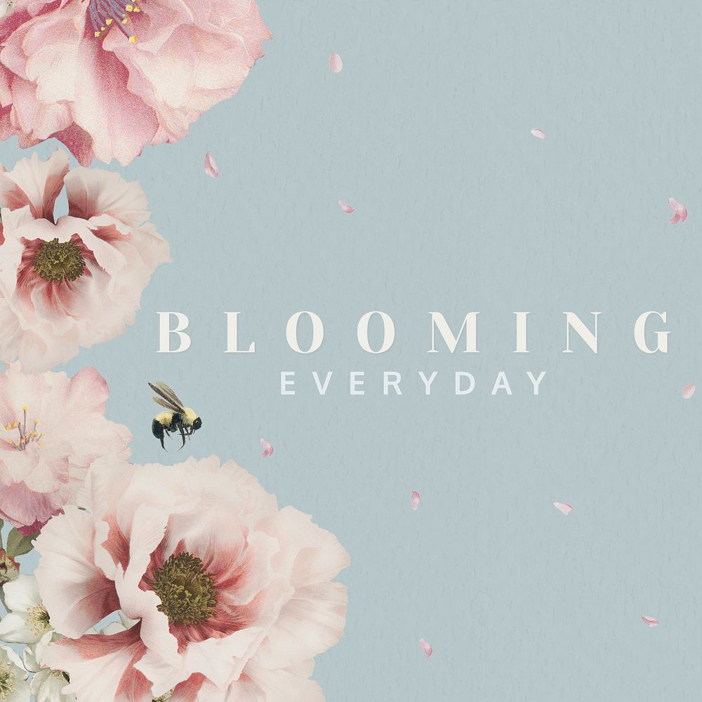 Blooming everyday card design illustration