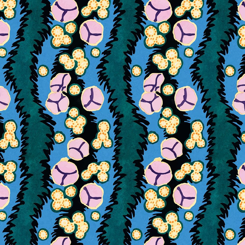 Botanical pattern background, art deco & art nouveau design vector