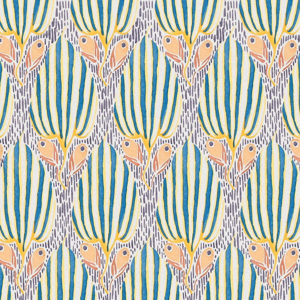Art deco background, botanical pattern psd