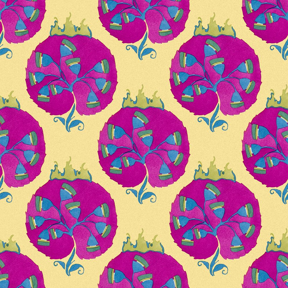 Botanical seamless pattern, pink background psd
