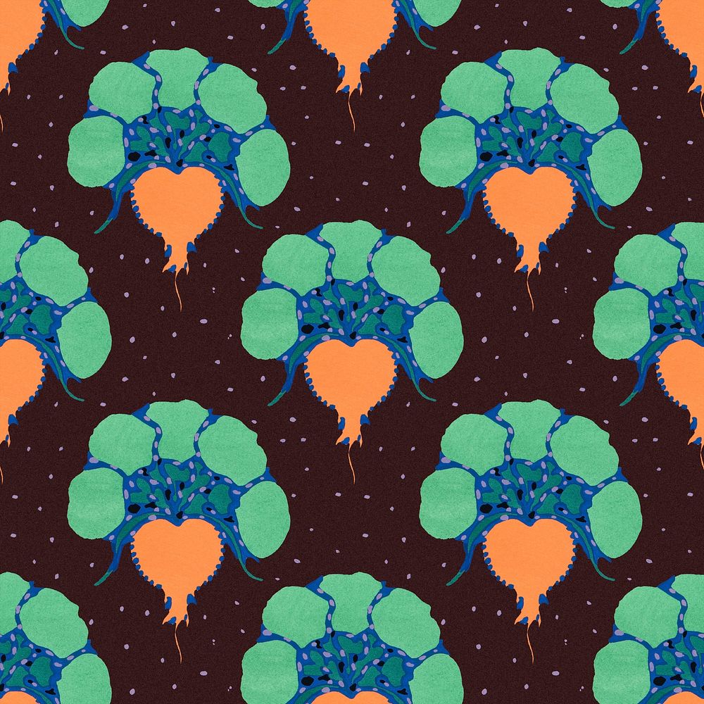 Art deco background, seamless botanical pattern design psd