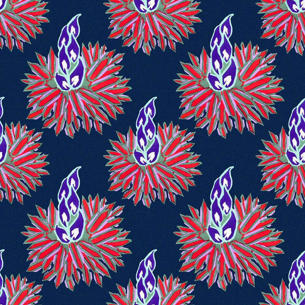 Art deco background, seamless floral pattern design psd