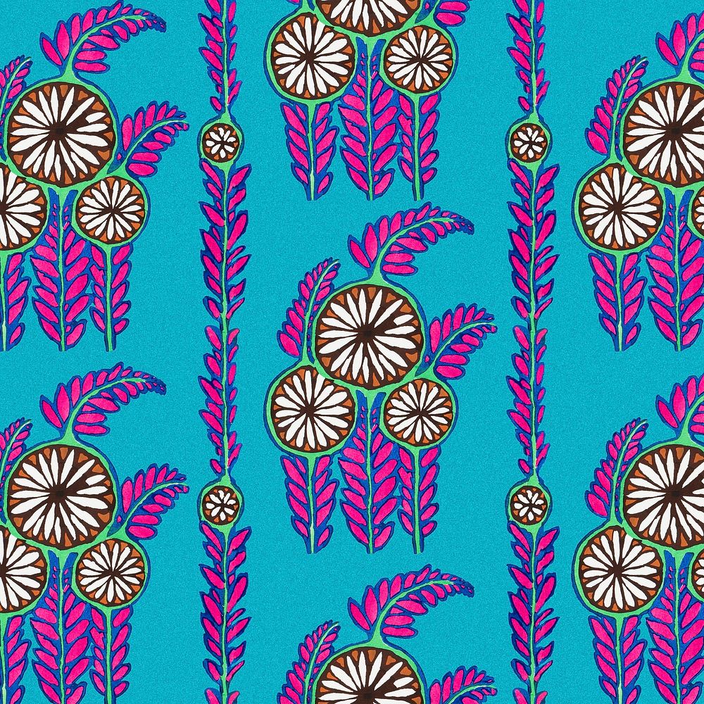 Floral pattern background, art deco & art nouveau design psd