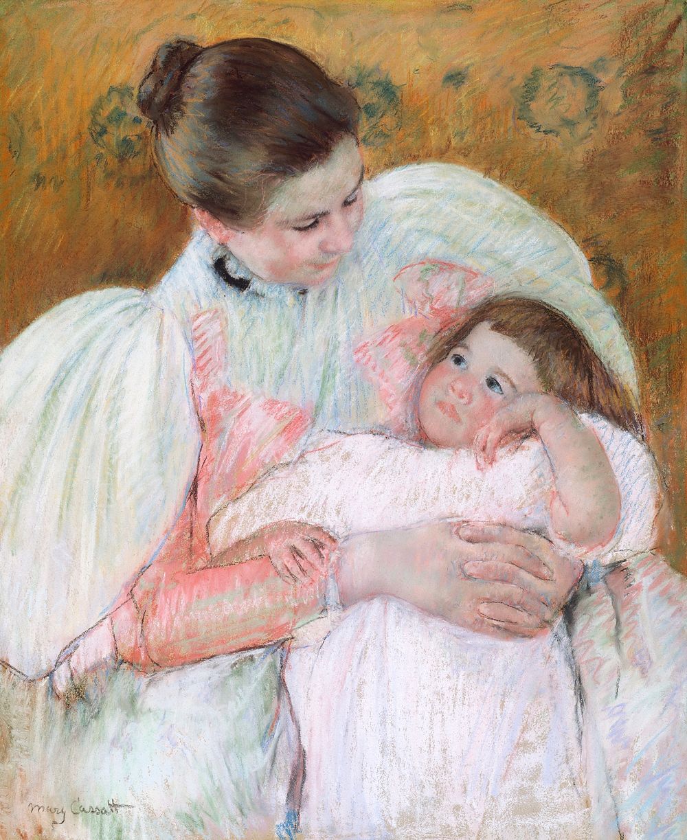 Nurse and Child (1896&ndash;1897) drawing in high resolution by Mary Cassatt. Original from The MET Museum. Digitally…