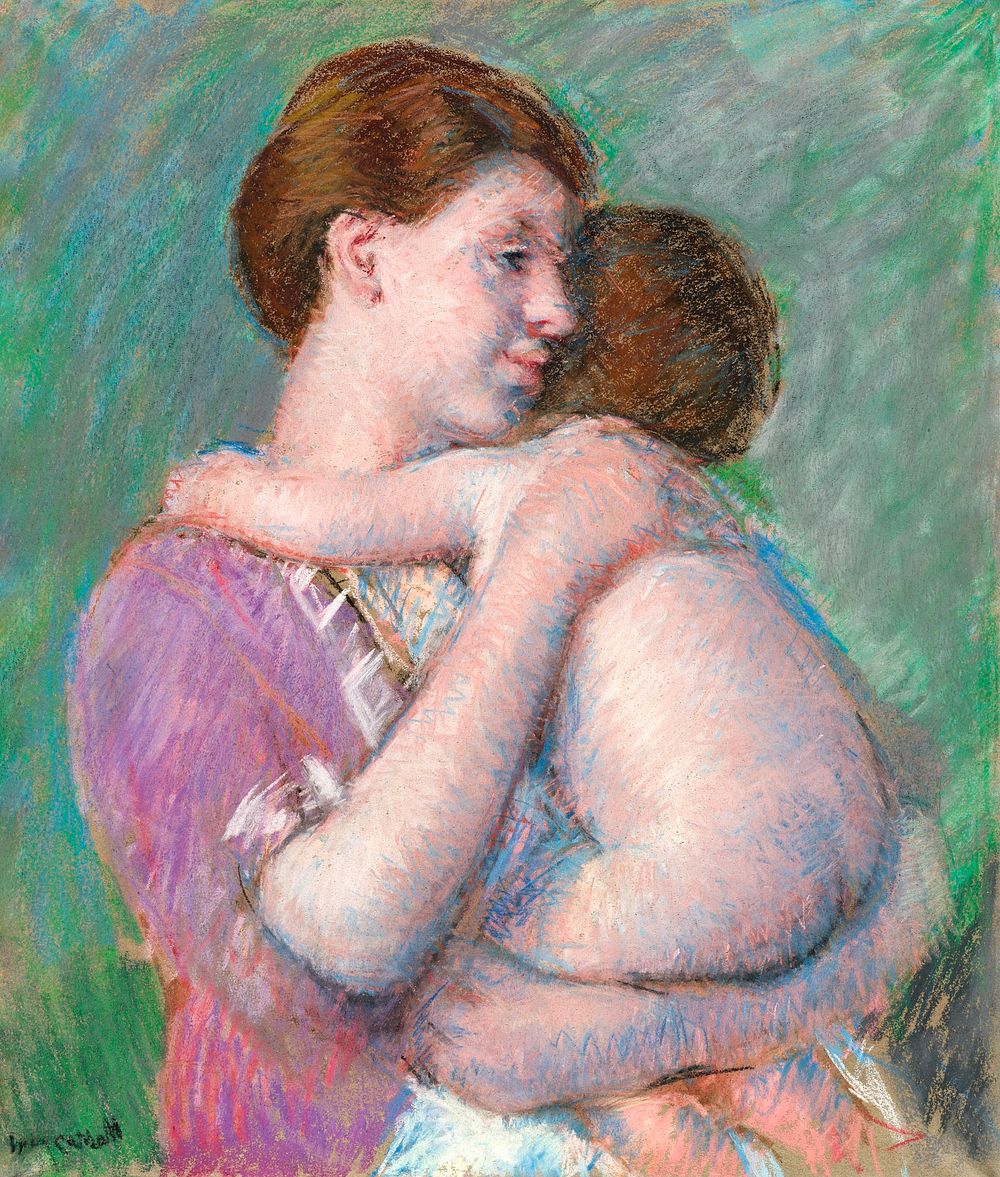 Mother and Child (1914) drawing in high resolution by Mary Cassatt. Original from The MET Museum. Digitally enhanced by…