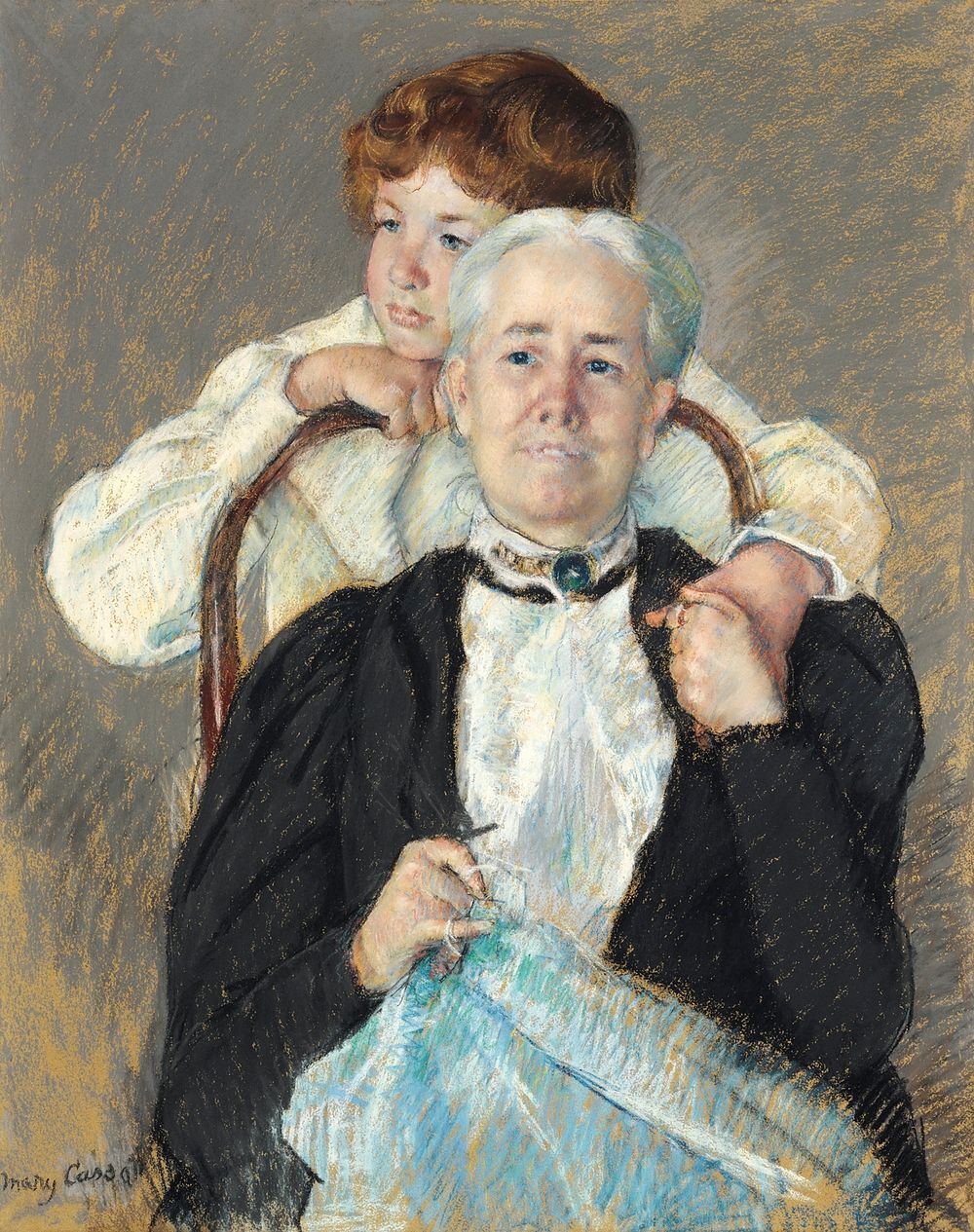 Portrait of Mrs. Cyrus J. Lawrence with her grandson R. Lawrence Oakley (ca.1898) painting in high resolution by Mary…
