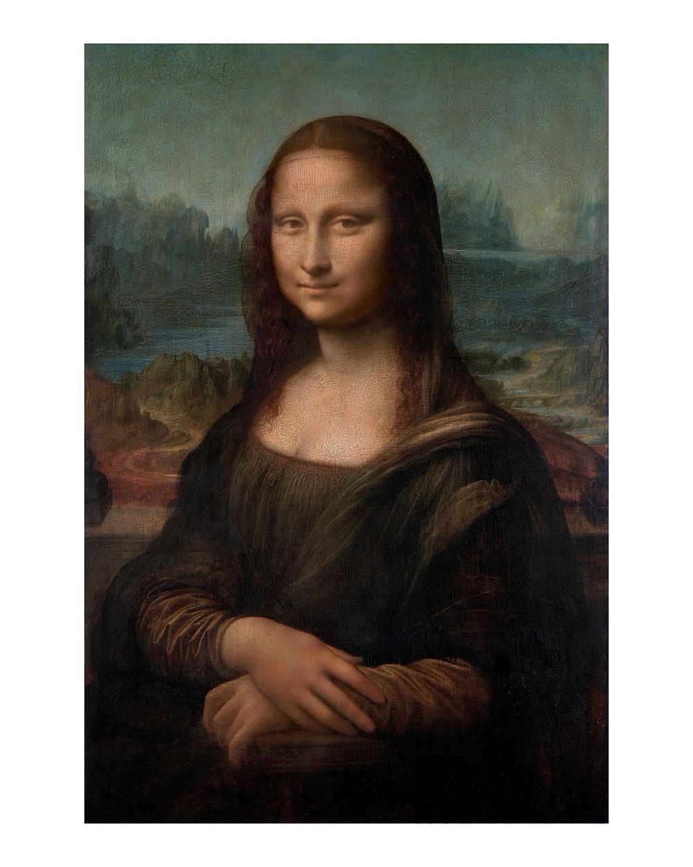 Mona Lisa poster, Leonardo da Vinci's famous portrait (1503&ndash;1506) painting. Original from Wikimedia Commons. Digitally…