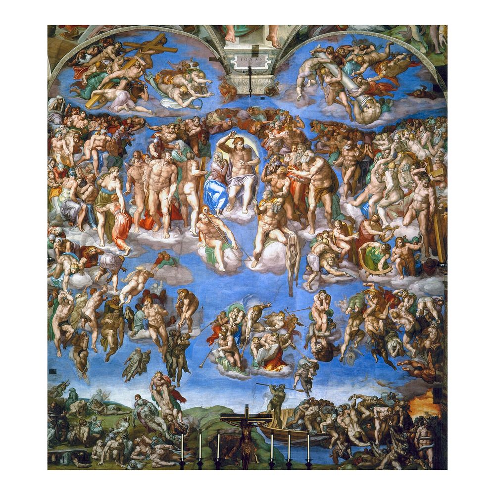 The Last Judgment art print, Michelangelo Buonarroti's famous greek mythology (1536-1541) painting Original from Wikimedia…
