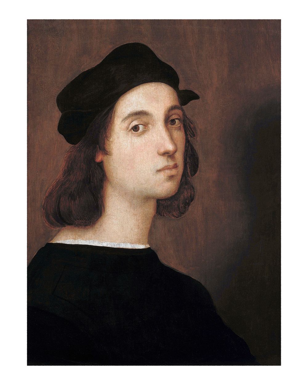 Raphael Self-portrait art print (1506) painting. Original from Wikimedia Commons. Digitally enhanced by rawpixel.