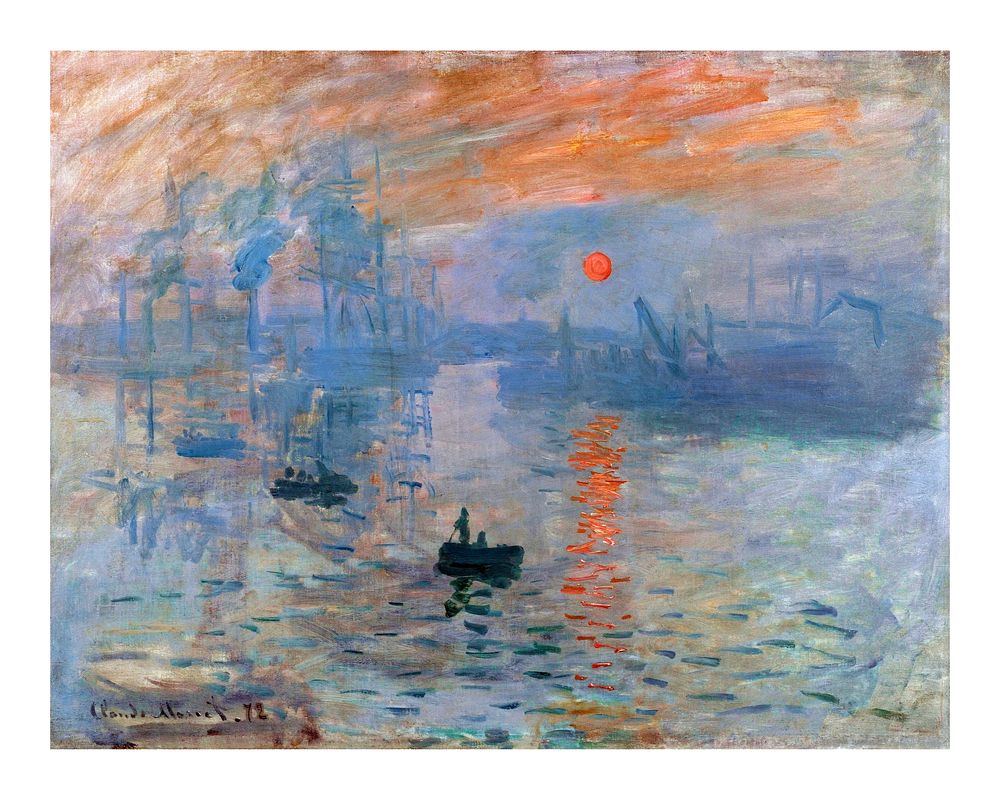 Claude Monet art print, famous painting Impression, Sunrise wall decor