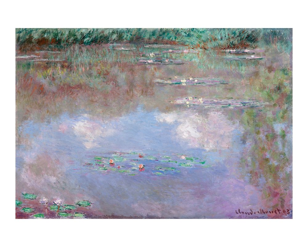 Claude Monet art print, famous painting Water Lilies wall art decor