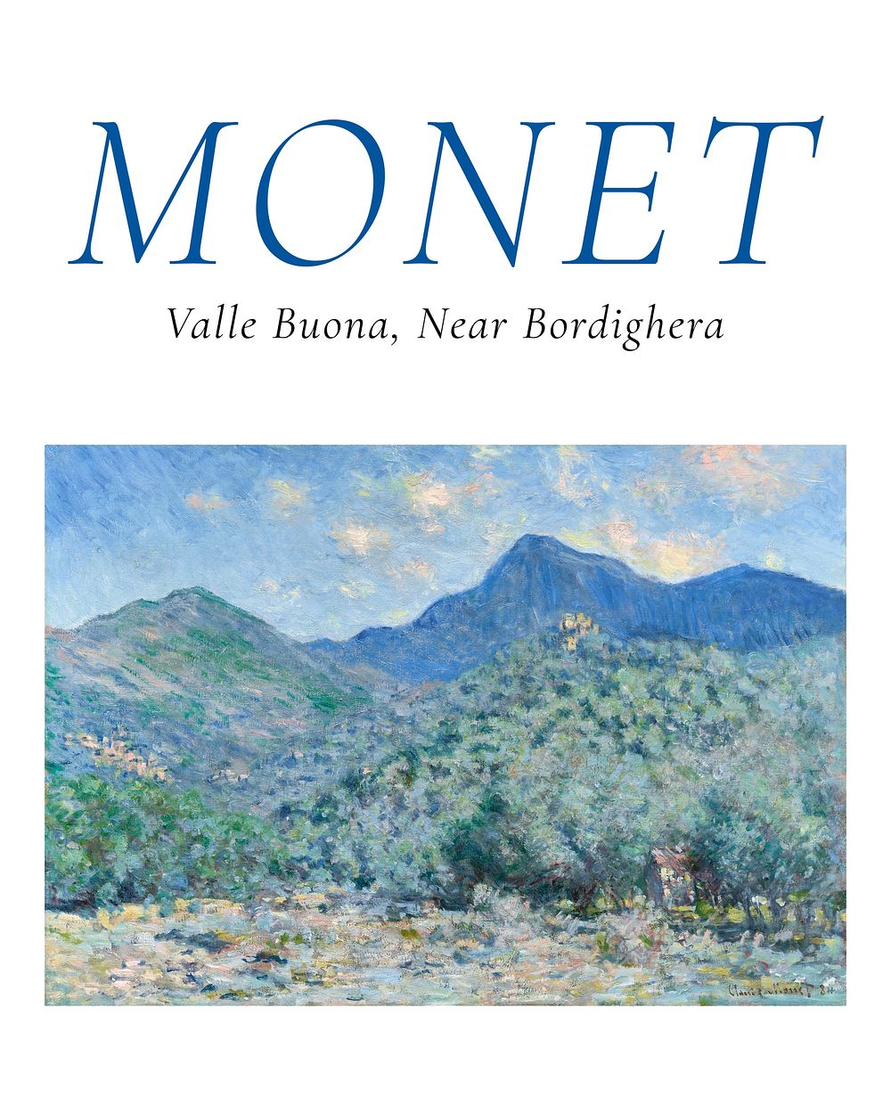 Claude Monet poster, famous landscape painting Valle Buona wall decor