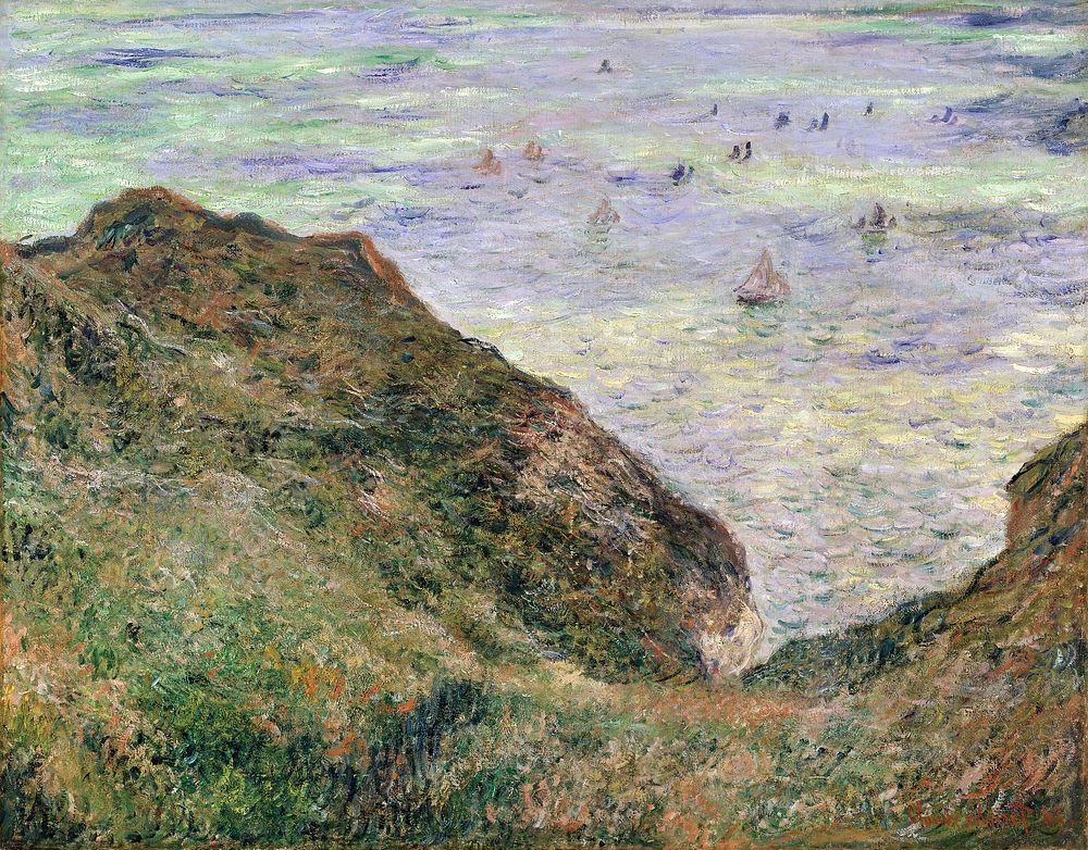 Claude Monet's View Over the Sea (1882) famous painting. Original from Wikimedia Commons. Digitally enhanced by rawpixel.