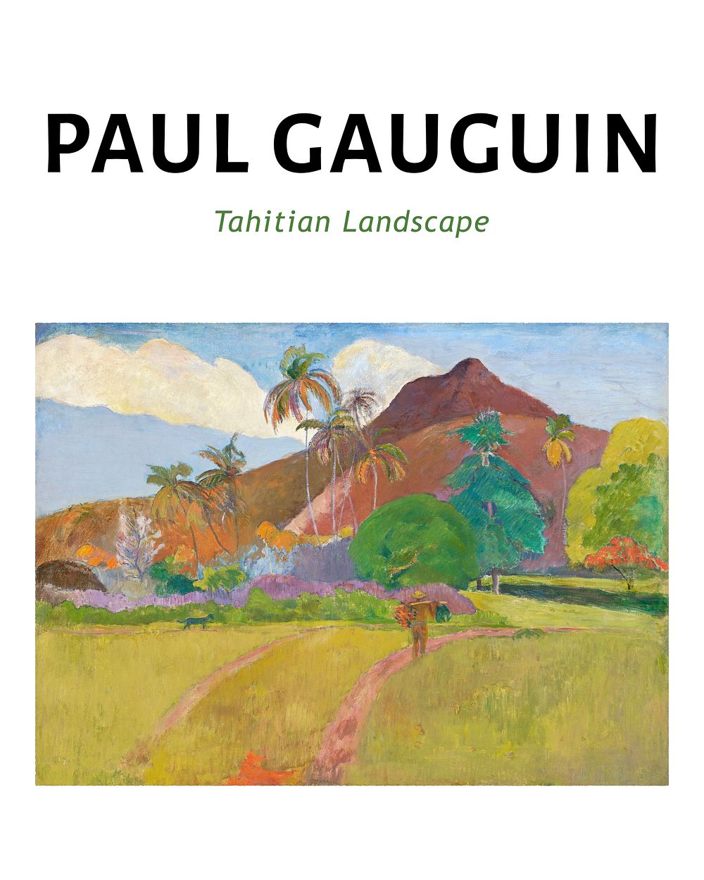 Paul Gauguin poster, famous painting Tahitian Landscape wall art decor