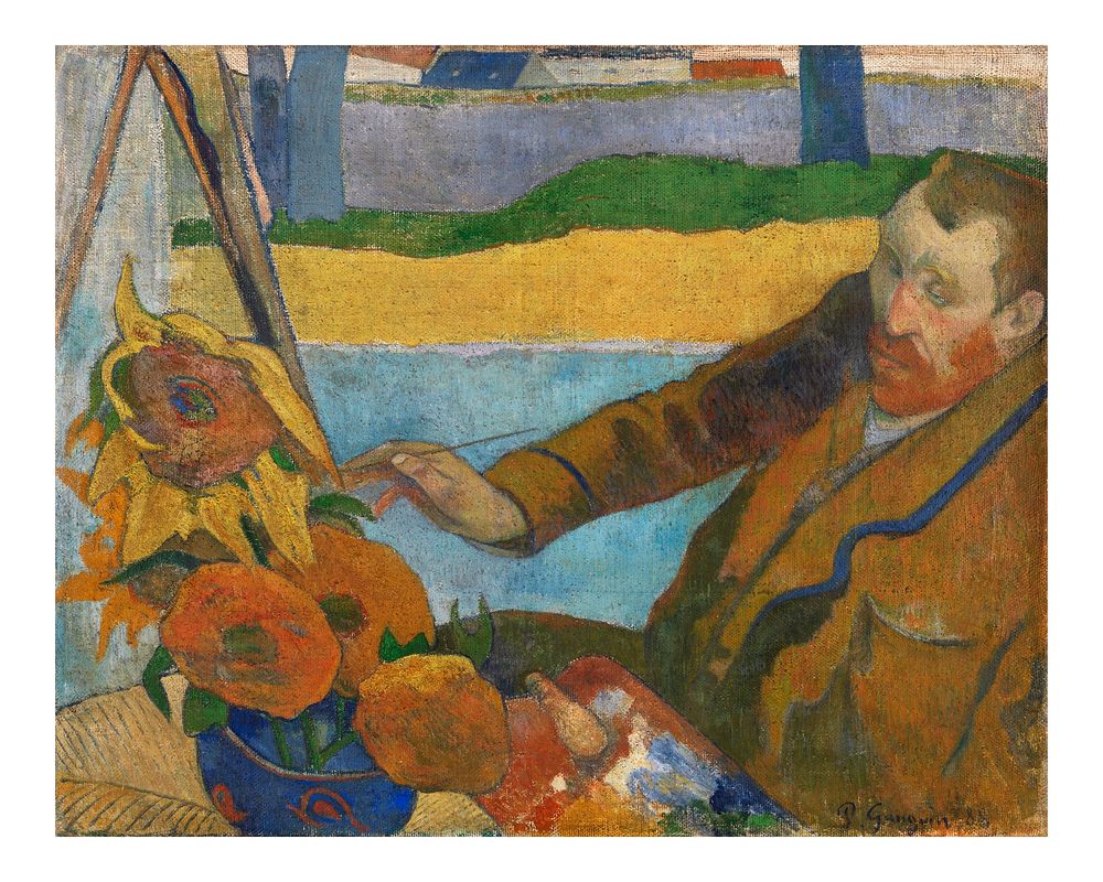 Paul Gauguin art print, famous painting of Van Gogh The Painter of Sunflowers wall decor