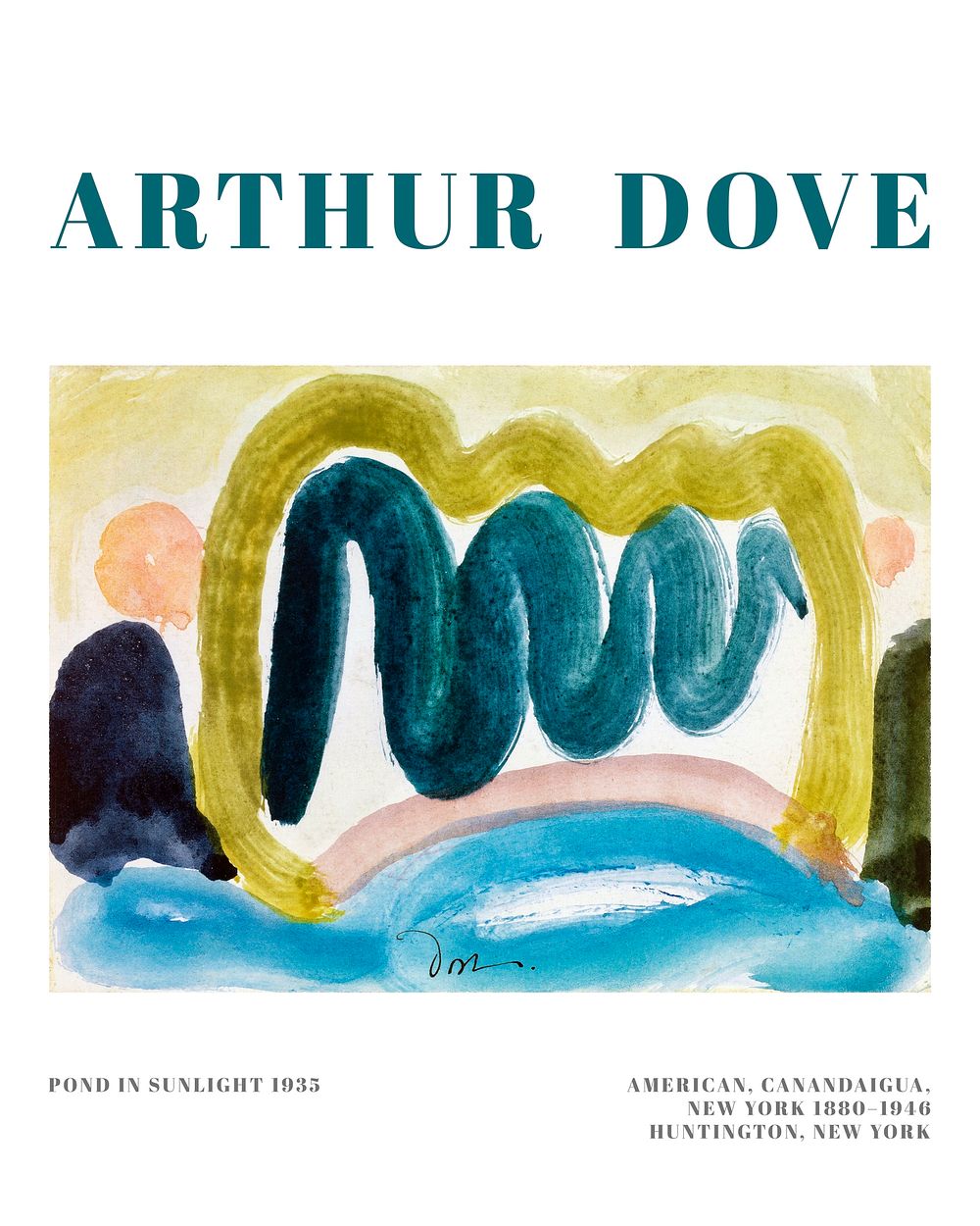 Arthur Dove poster art print, Pond in Sunlight, vintage modernism painting