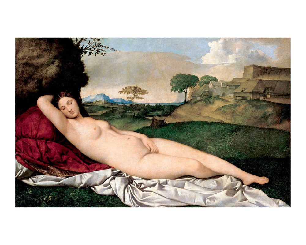 Giorgione art print, Sleeping Venus, vintage Renaissance painting