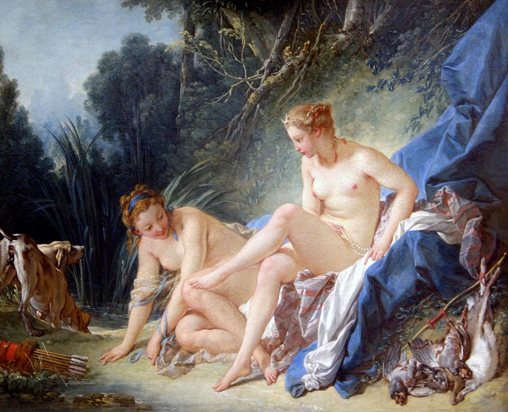 Francois Boucher's Diana leaving her Bath (1742) famous painting. Original from Wikimedia Commons. Digitally enhanced by…