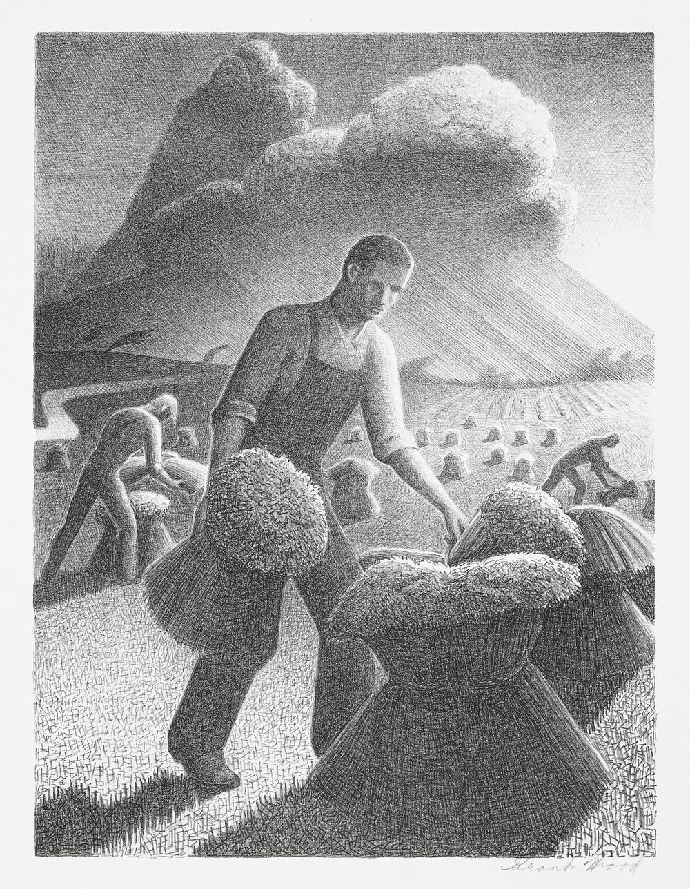 Grant Wood's Approaching Storm (1940) famous print. Original from the Saint Louis Art Museum. Digitally enhanced by rawpixel.