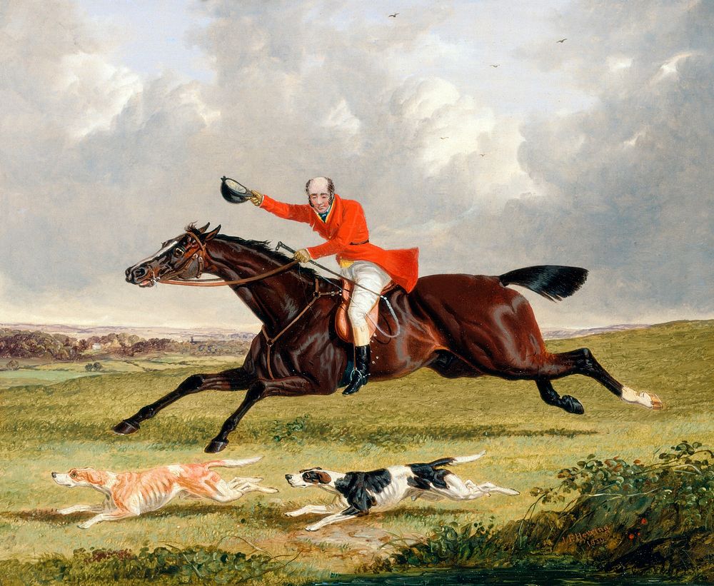 Foxhunting: Encouraging Hounds (1839) painting in high resolution by John Frederick Herring. Original from Yale University…