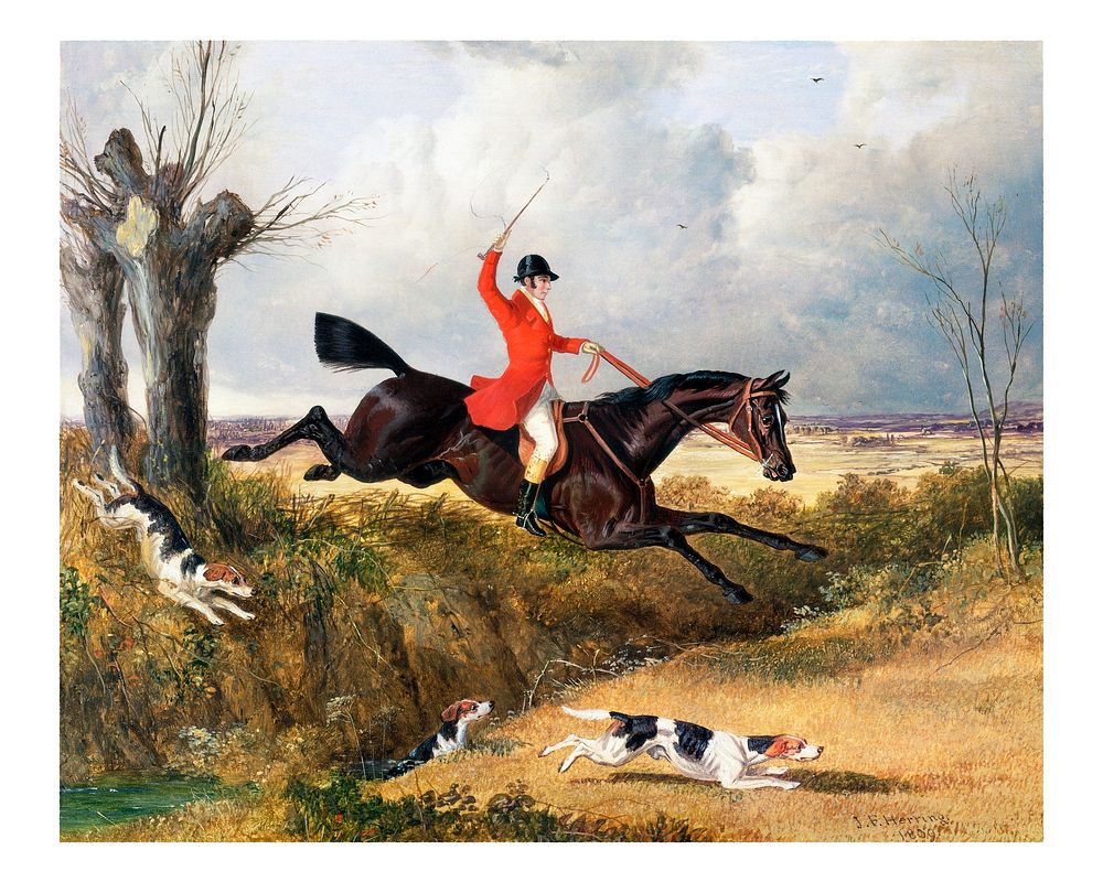 Equestrian art print, vintage illustration by John Frederick Herring