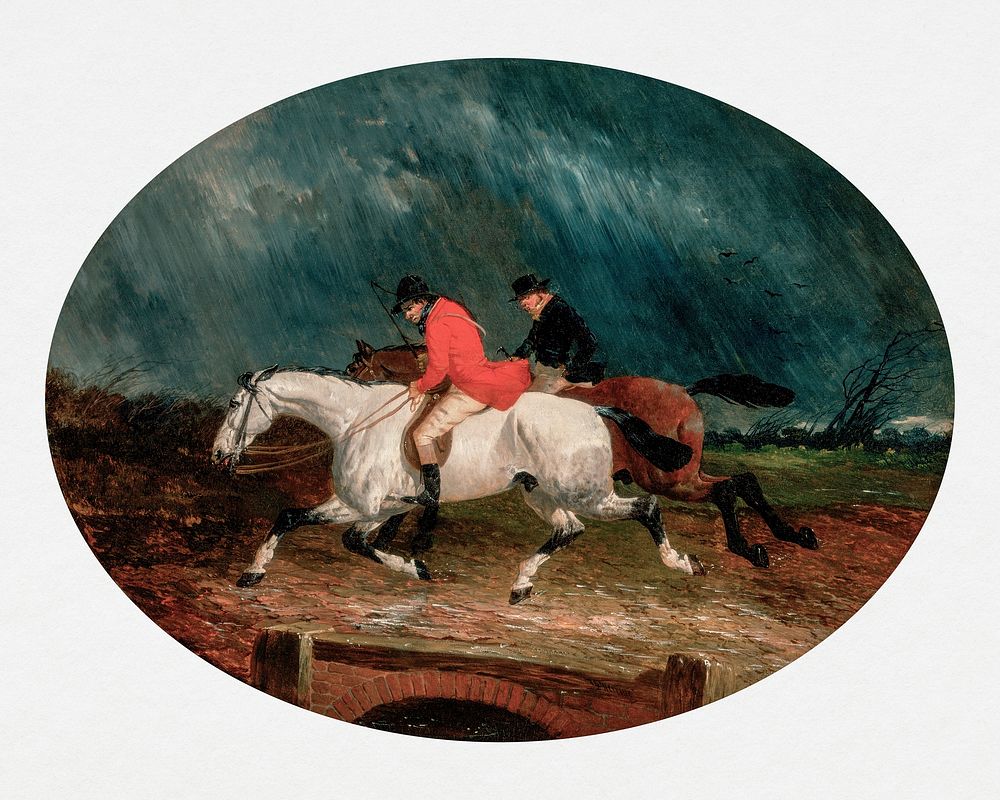 Returning from the Hunt (1855) painting in high resolution by John Frederick Herring. Original from Yale University Art…