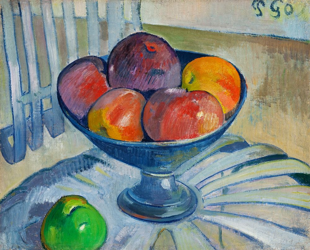 Fruit Dish on a Garden Chair (ca. 1890) by Paul Gauguin. Original from the Los Angeles County Museum of Art. Digitally…