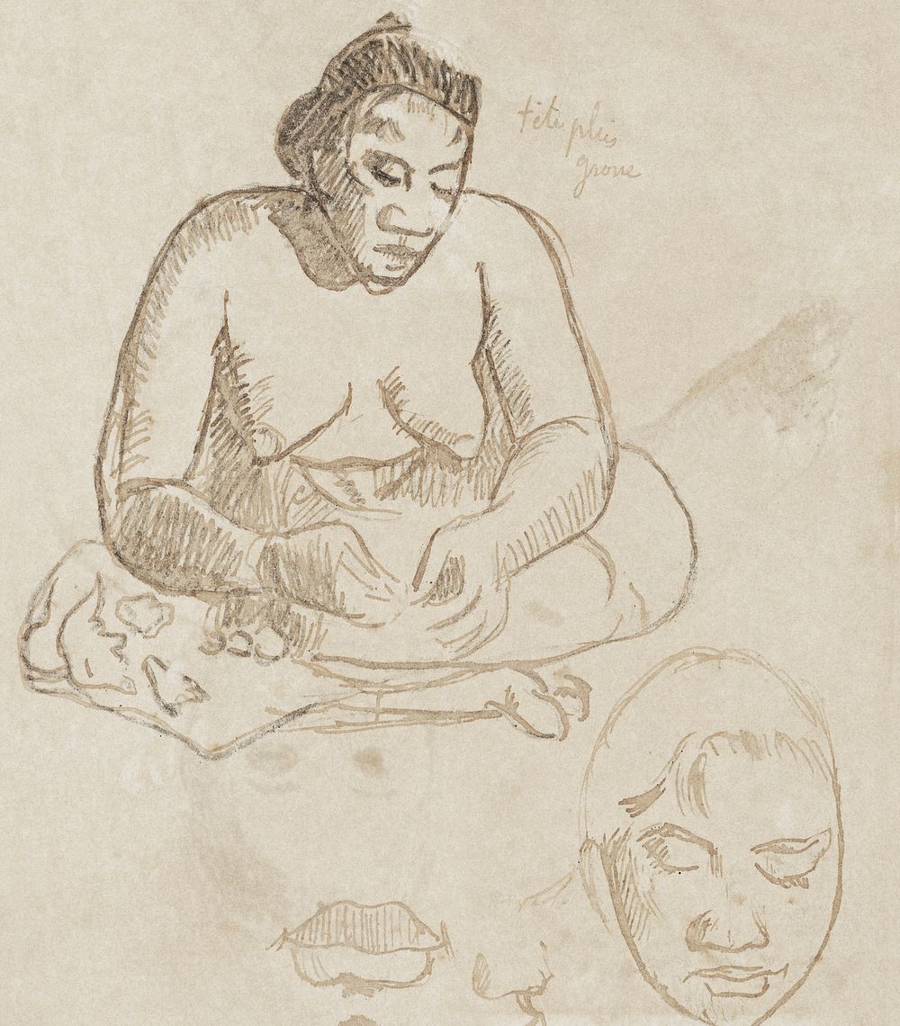 Seated Tahitian Woman (recto); Standing Tahitian Woman (verso) (ca. 1891&ndash;1893) by Paul Gauguin. Original from The Art…