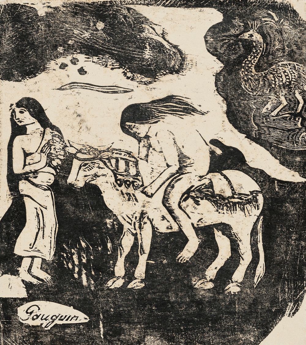 The Rape of Europa, from the Suite of Late Wood-Block Prints (ca. 1898&ndash;1899) by Paul Gauguin. Original from The Art…