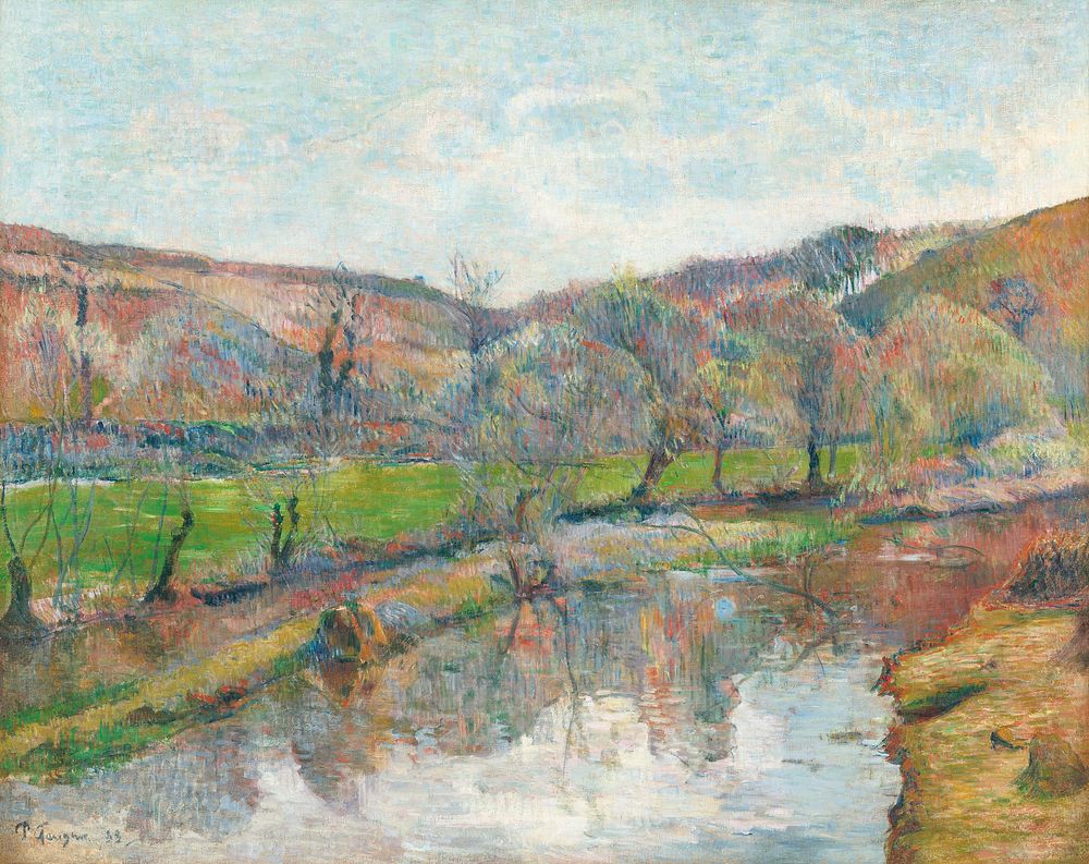 Brittany Landscape (1888) by Paul Gauguin. Original from The National Gallery of Art. Digitally enhanced by rawpixel.