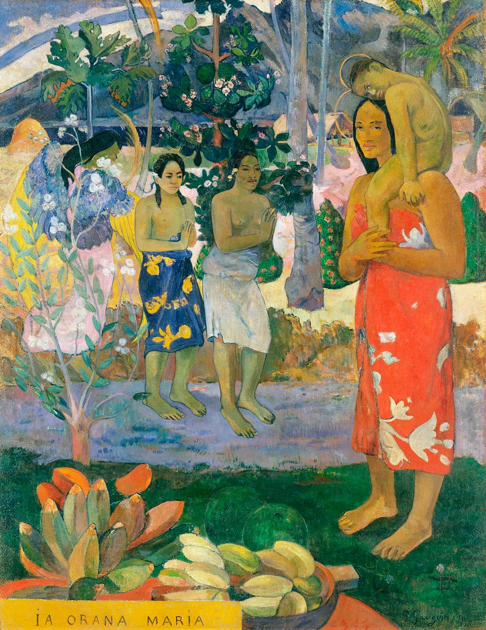 Hail Mary (Ia Orana Maria) (1891) by Paul Gauguin. Original from The MET Museum. Digitally enhanced by rawpixel.