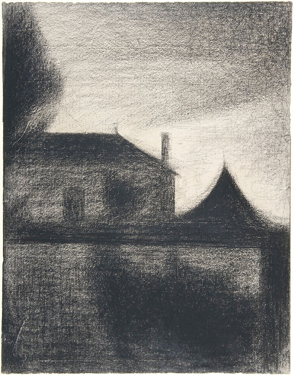 House at Dusk (La Cit&eacute;) (1886) by Georges Seurat. Original from The MET Museum. Digitally enhanced by rawpixel.