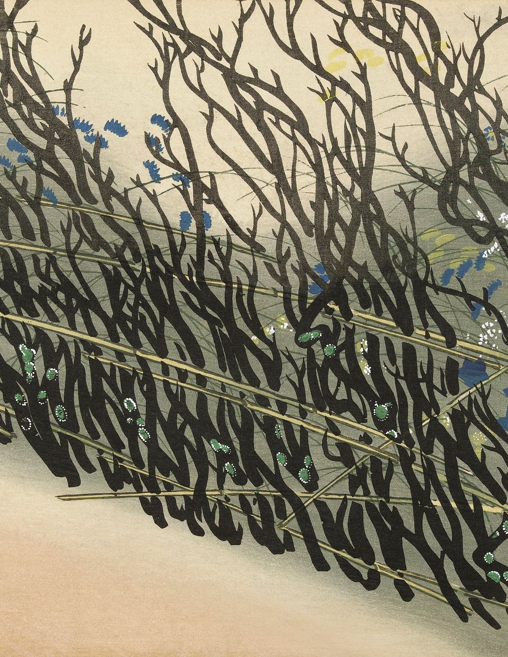Hedge from Momoyogusa&ndash;Flowers of a Hundred Generations (1909) by Kamisaka Sekka. Original from the Rijks Museum.…