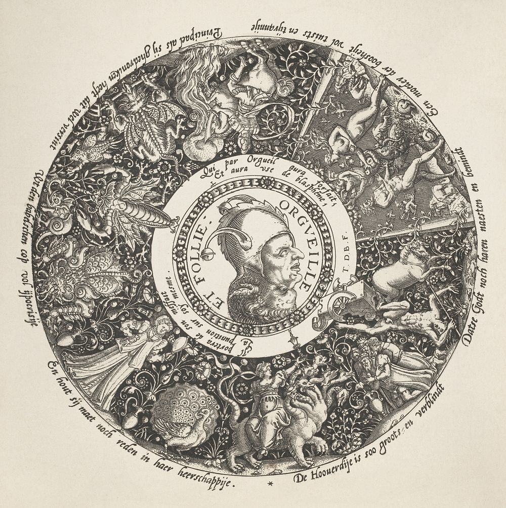 Pride and Madness (Orgeuille et Follie) (ca. 1588) by Theodor de Bry. Original from The Art Institute of Chicago. Digitally…