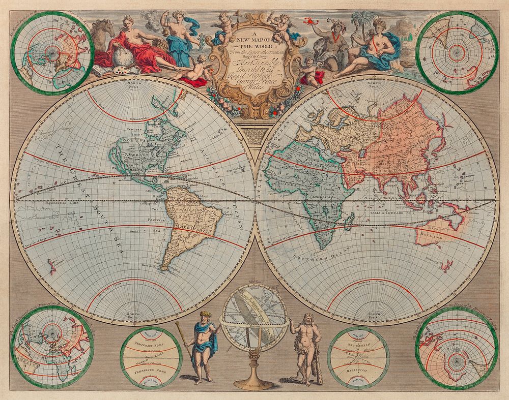 A new map of the world [cartographic material]: from the latest observations (1720) by John Senex. Original from The…
